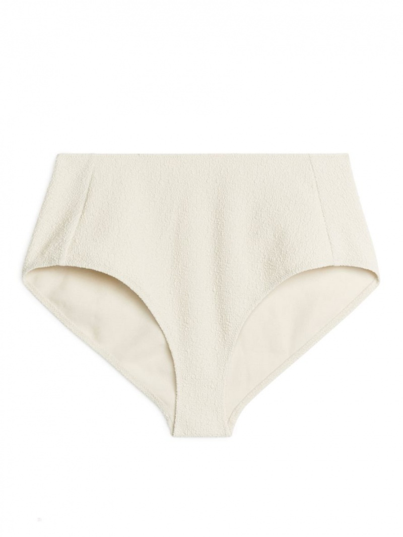 Costume De Baie Arket High Talie Textured Bikini Bottom Dama Albi | Romania-UGOV58426