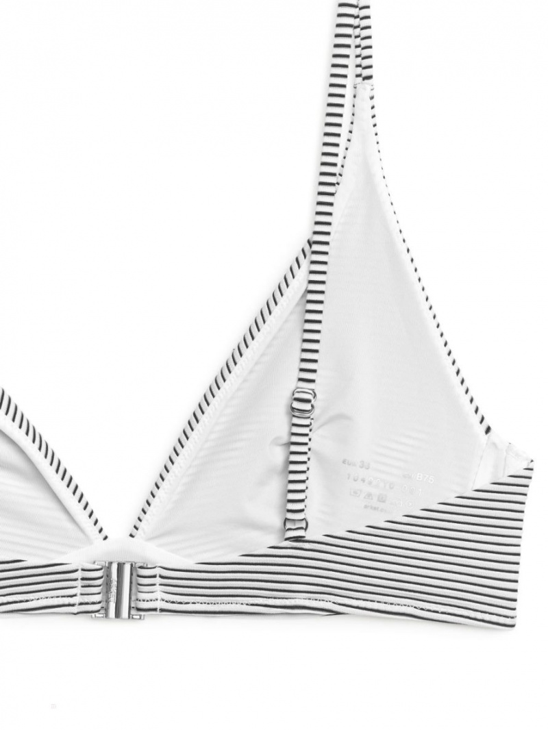 Costume De Baie Arket In Dungi Bikini Top Dama Albi Albastri | Romania-JXWU08537