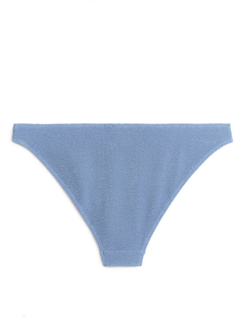 Costume De Baie Arket Low Talie Crinkle Bikini Bottom Dama Albastri | Romania-ILWK98361