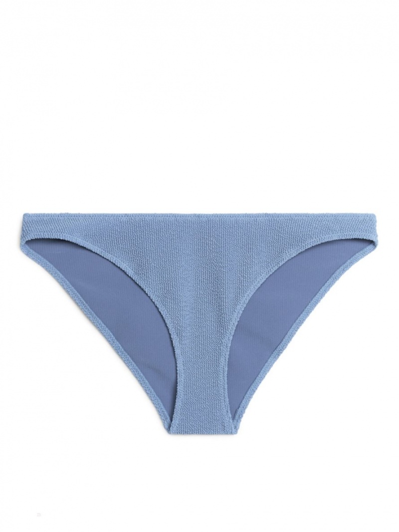 Costume De Baie Arket Low Talie Crinkle Bikini Bottom Dama Albastri | Romania-ILWK98361