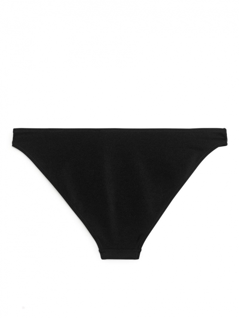 Costume De Baie Arket Low Talie Shiny Bikini Bottom Dama Negrii | Romania-CJXR67195
