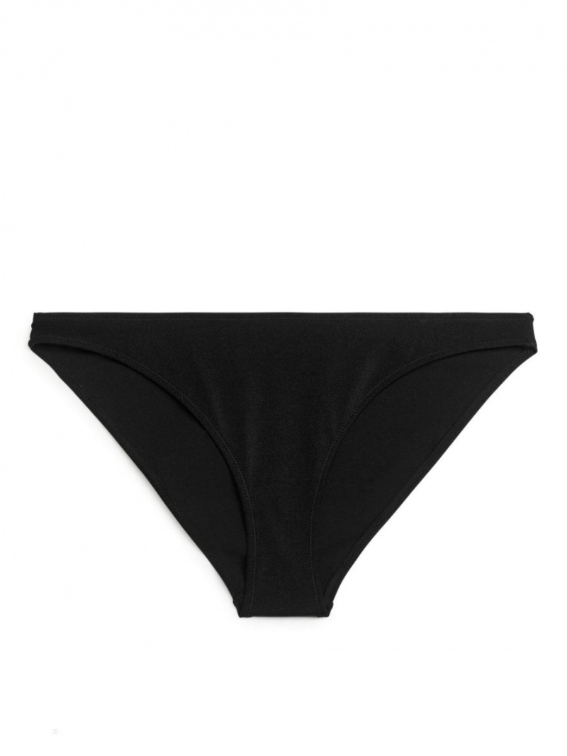 Costume De Baie Arket Low Talie Shiny Bikini Bottom Dama Negrii | Romania-CJXR67195