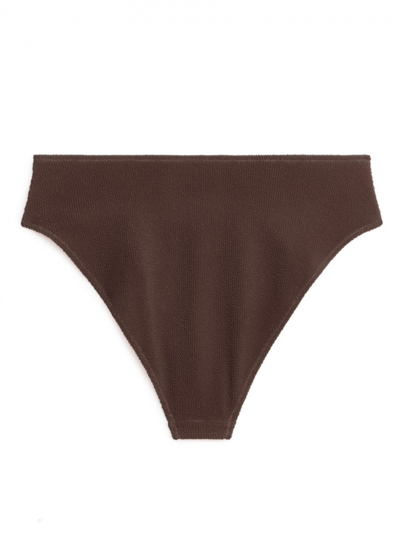 Costume De Baie Arket Mid-High Talie Crinkle Bikini Bottom Dama Maro | Romania-QGOU04953