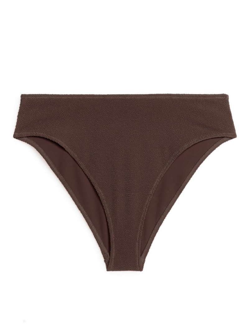 Costume De Baie Arket Mid-High Talie Crinkle Bikini Bottom Dama Maro | Romania-QGOU04953