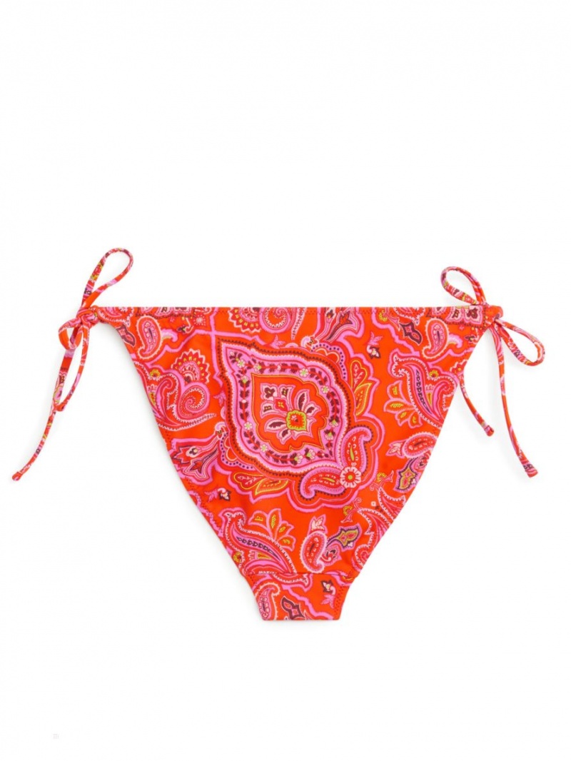 Costume De Baie Arket Tie Tanga Bikini Bottom Dama Portocalii | Romania-FYMO34921