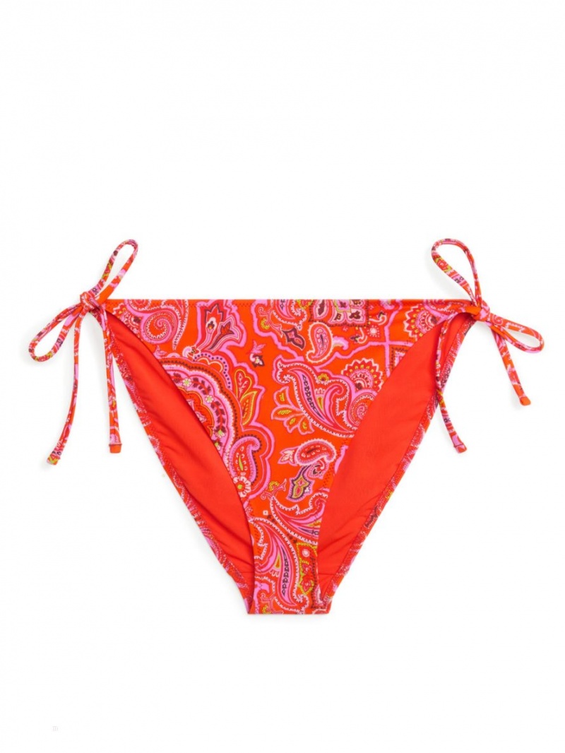 Costume De Baie Arket Tie Tanga Bikini Bottom Dama Portocalii | Romania-FYMO34921