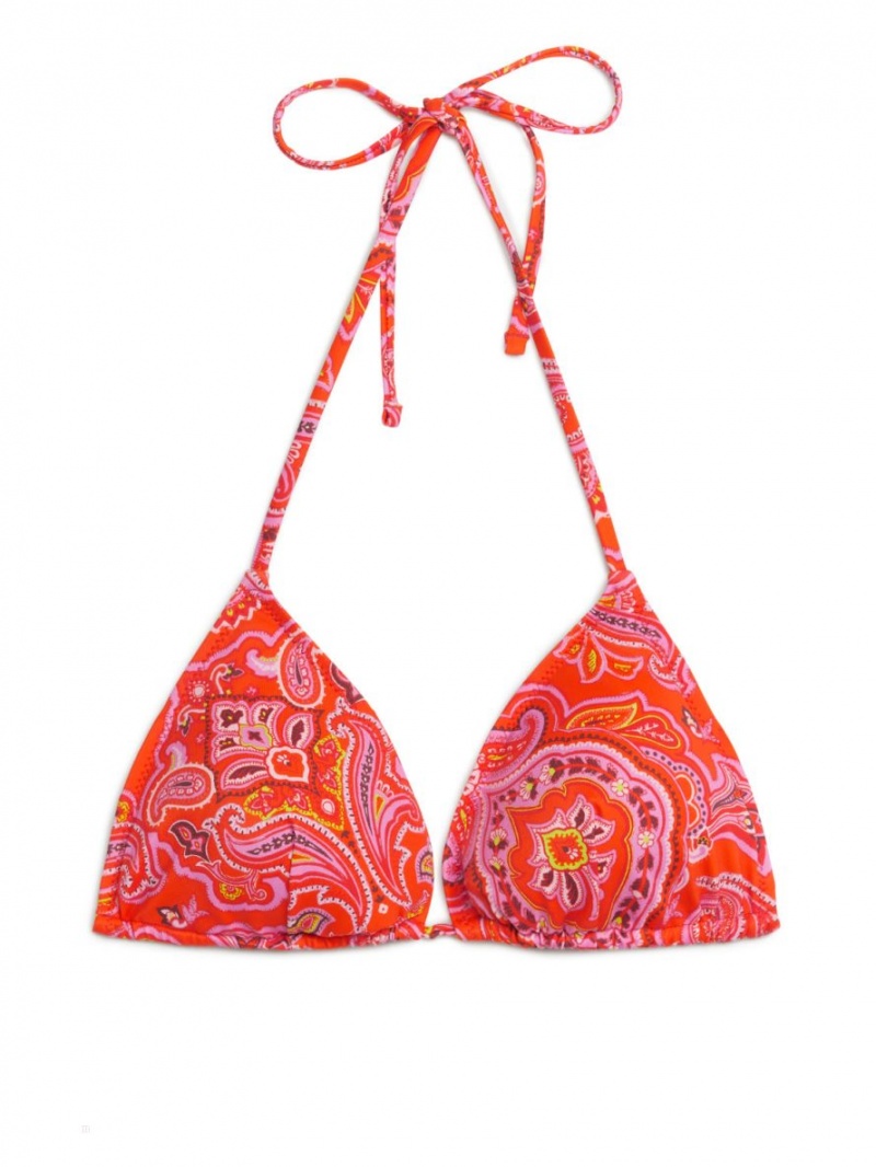 Costume De Baie Arket Triangle Bikini Top Dama Portocalii | Romania-IWTJ25460