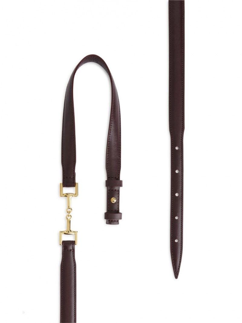 Curea Arket Horsebit Cu Catarama Piele Dama Visinii | Romania-FPEK47685