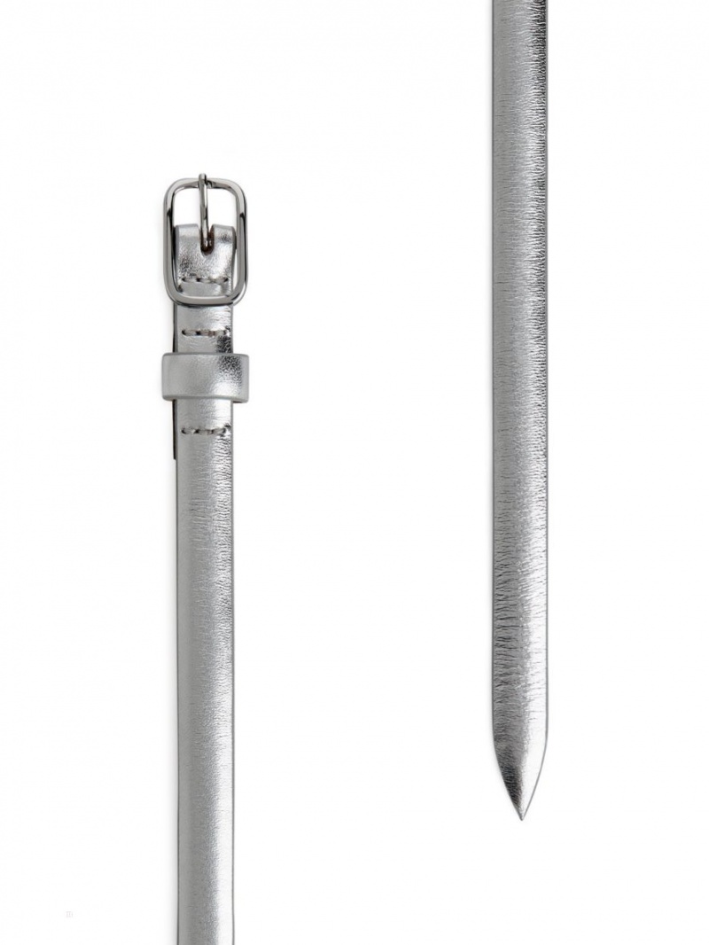 Curea Arket Slim Piele Dama Argintii | Romania-NXHF59027
