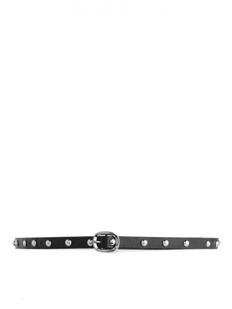 Curea Arket Studded Piele Dama Negrii | Romania-ESLW35607