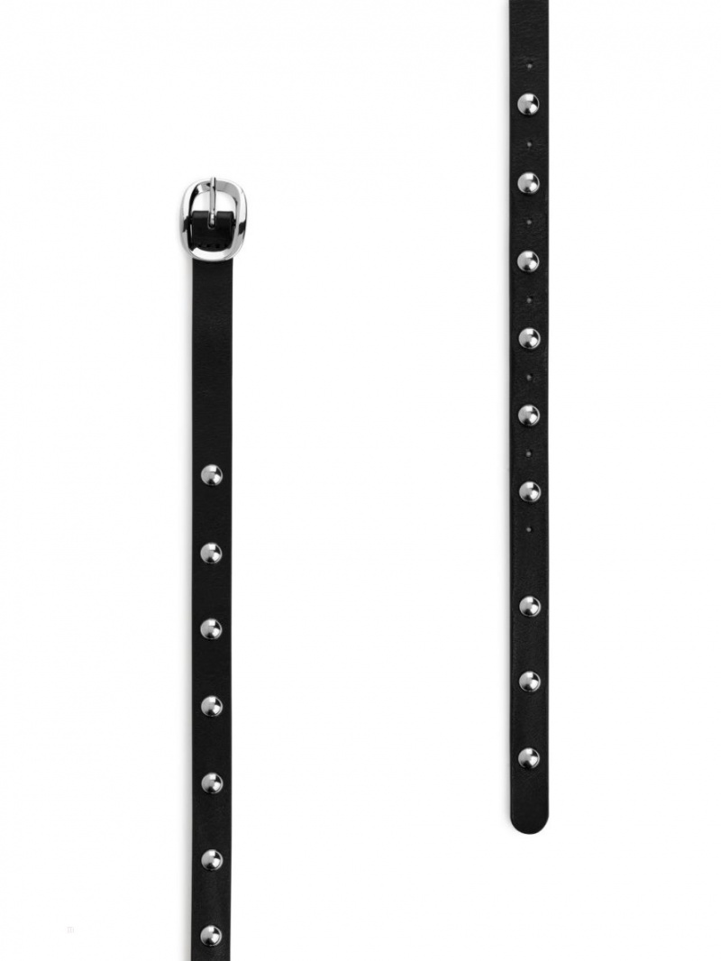 Curea Arket Studded Piele Dama Negrii | Romania-ESLW35607