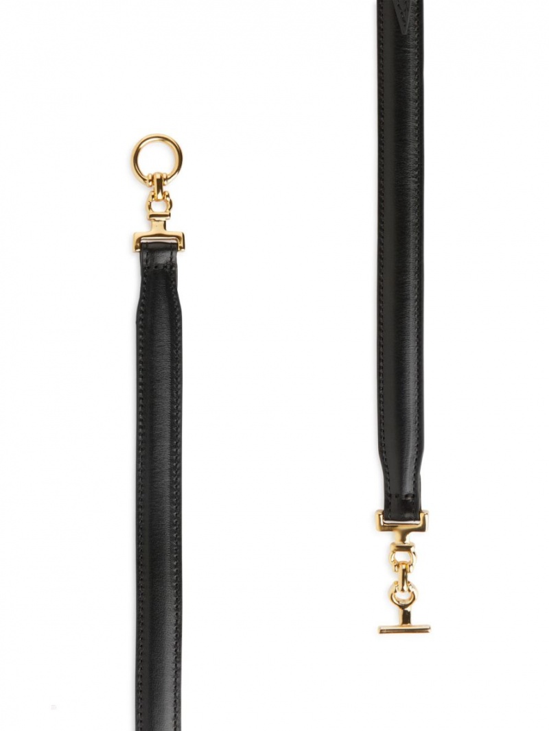 Curea Arket T-Bar Clasp Piele Dama Negrii | Romania-PITH37510