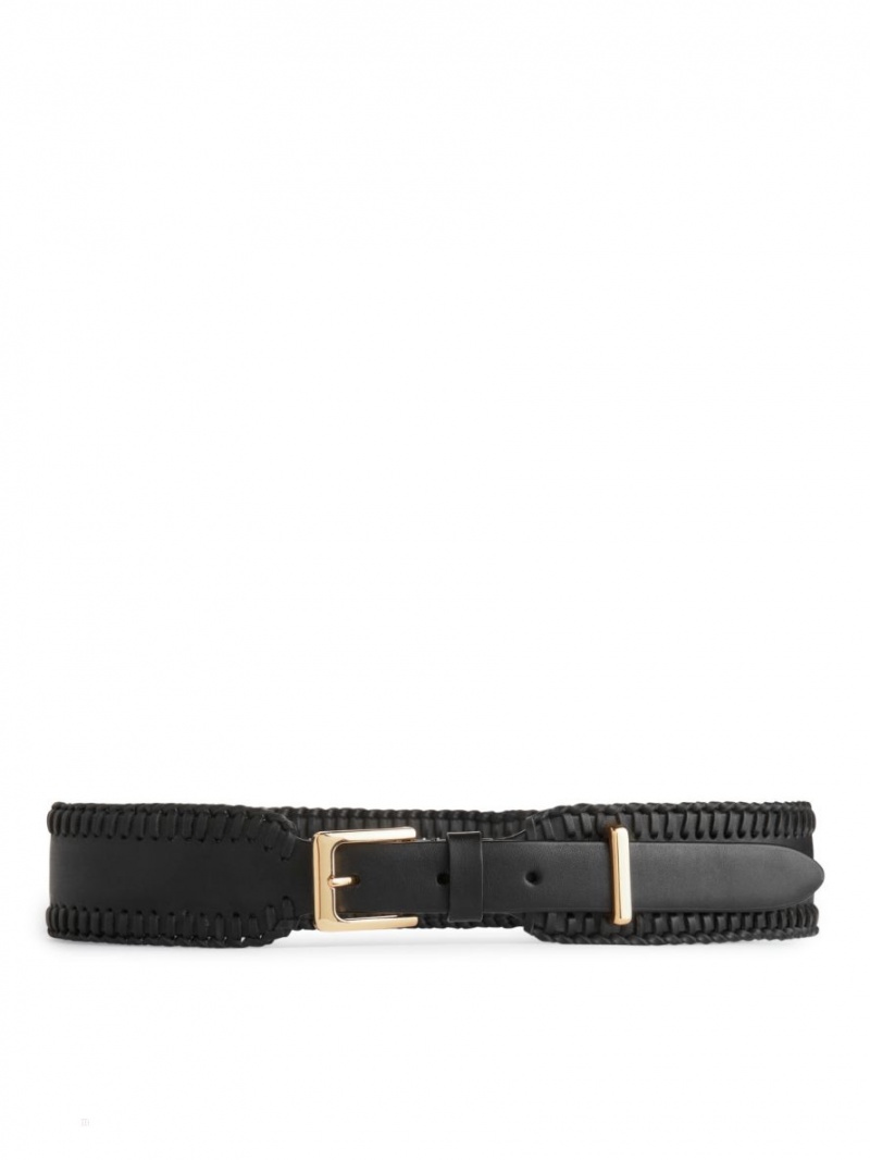 Curea Arket Whipstitch Piele Dama Negrii | Romania-QVUW64871