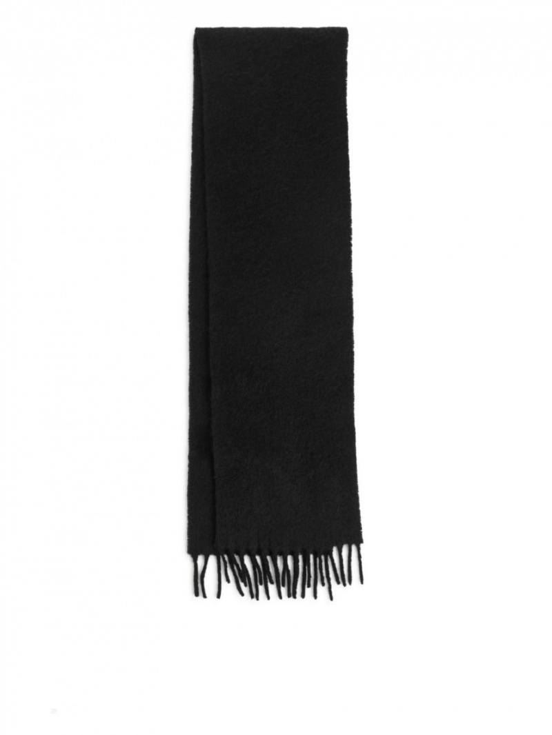 Esarfa Arket Alpaca Blend Barbati Negrii | Romania-VQWJ72193