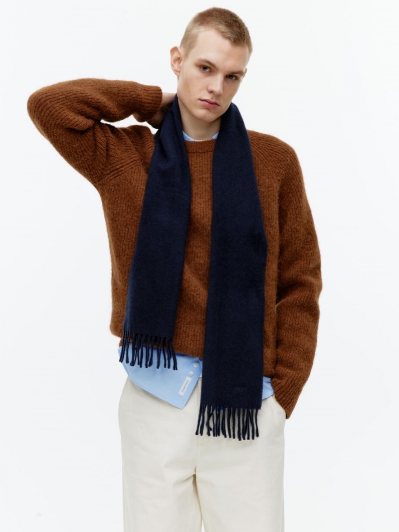 Esarfa Arket Cashmere Barbati Albastri Inchis | Romania-ORSU43612