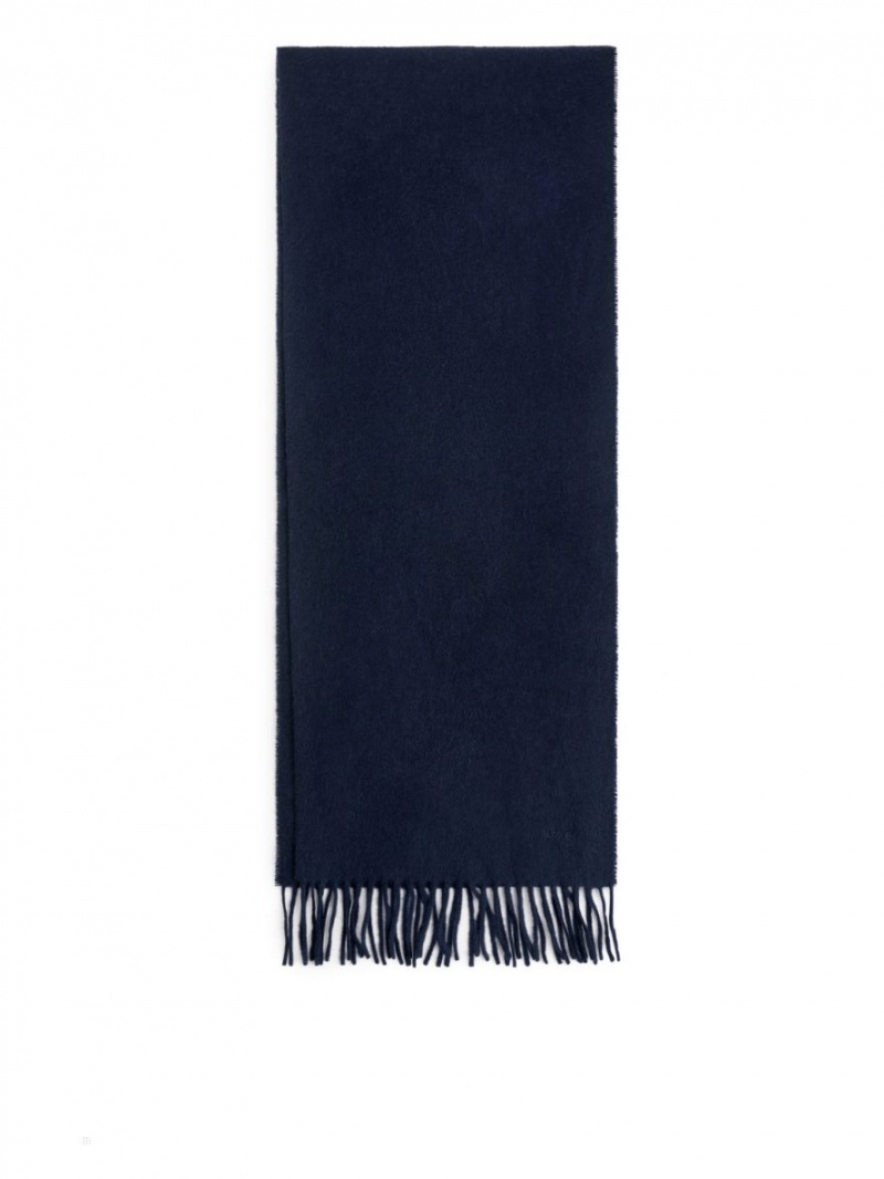 Esarfa Arket Cashmere Barbati Albastri Inchis | Romania-ORSU43612
