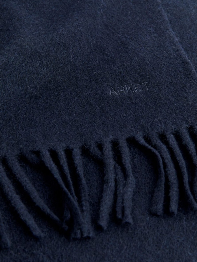 Esarfa Arket Cashmere Barbati Albastri Inchis | Romania-ORSU43612