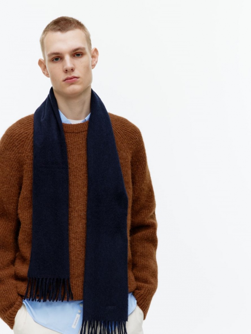 Esarfa Arket Cashmere Barbati Albastri Inchis | Romania-ORSU43612