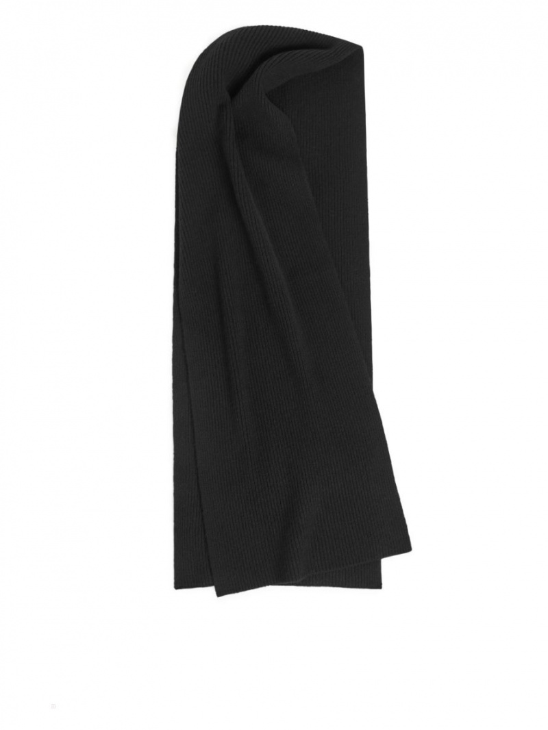 Esarfa Arket Cashmere Dama Negrii | Romania-FKCA91036