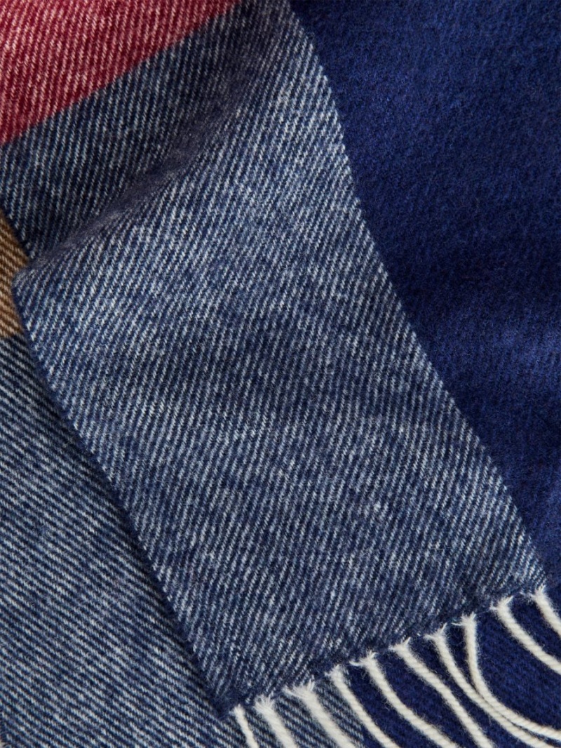 Esarfa Arket Gingham Lână Barbati Albastri Colorati | Romania-DVAM17509