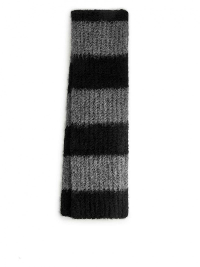 Esarfa Arket Lână Alpaca Dama Gri Negrii | Romania-SJEA31849