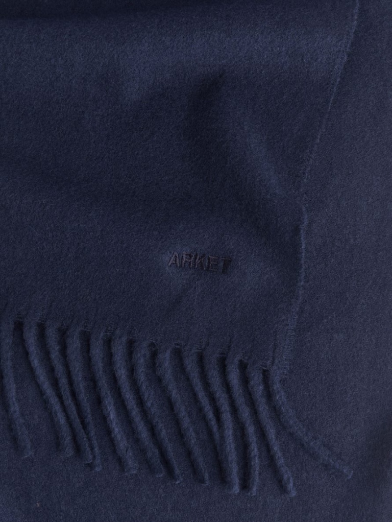 Esarfa Arket Woven Cashmere Barbati Albastri Inchis | Romania-TXNK53609