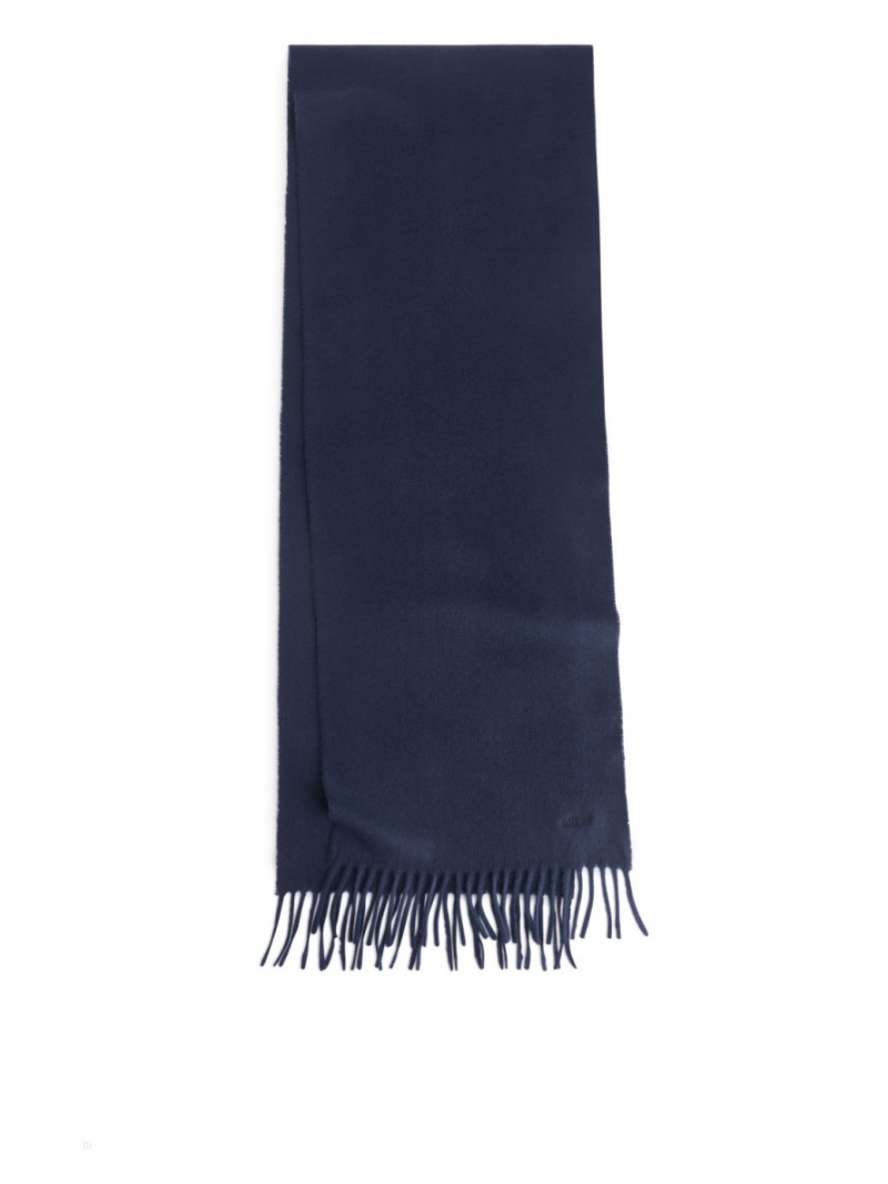 Esarfa Arket Woven Cashmere Barbati Albastri Inchis | Romania-TXNK53609