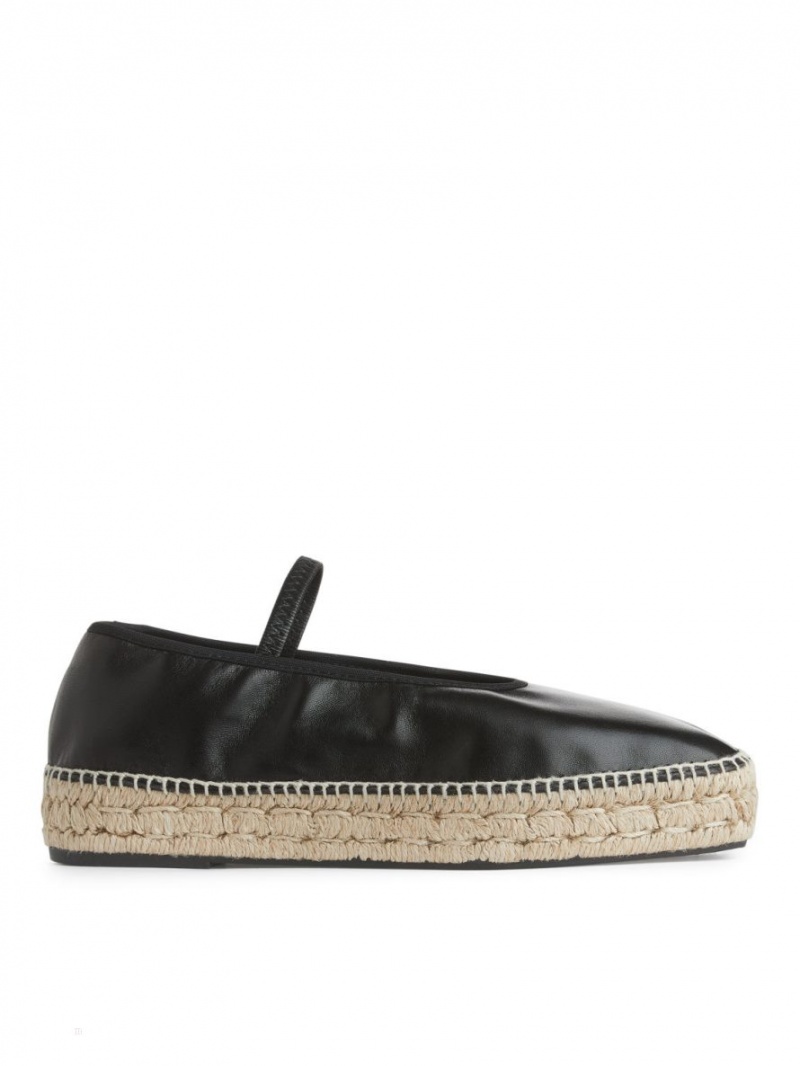 Espadrile Arket Piele Dama Negrii Bej | Romania-CQNO38674