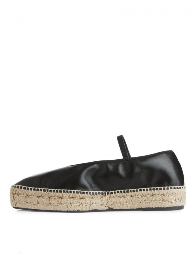 Espadrile Arket Piele Dama Negrii Bej | Romania-CQNO38674