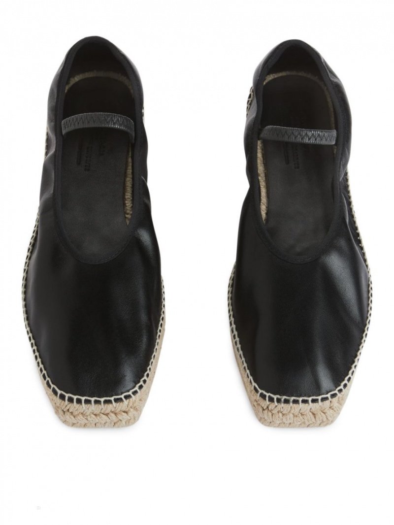 Espadrile Arket Piele Dama Negrii Bej | Romania-CQNO38674