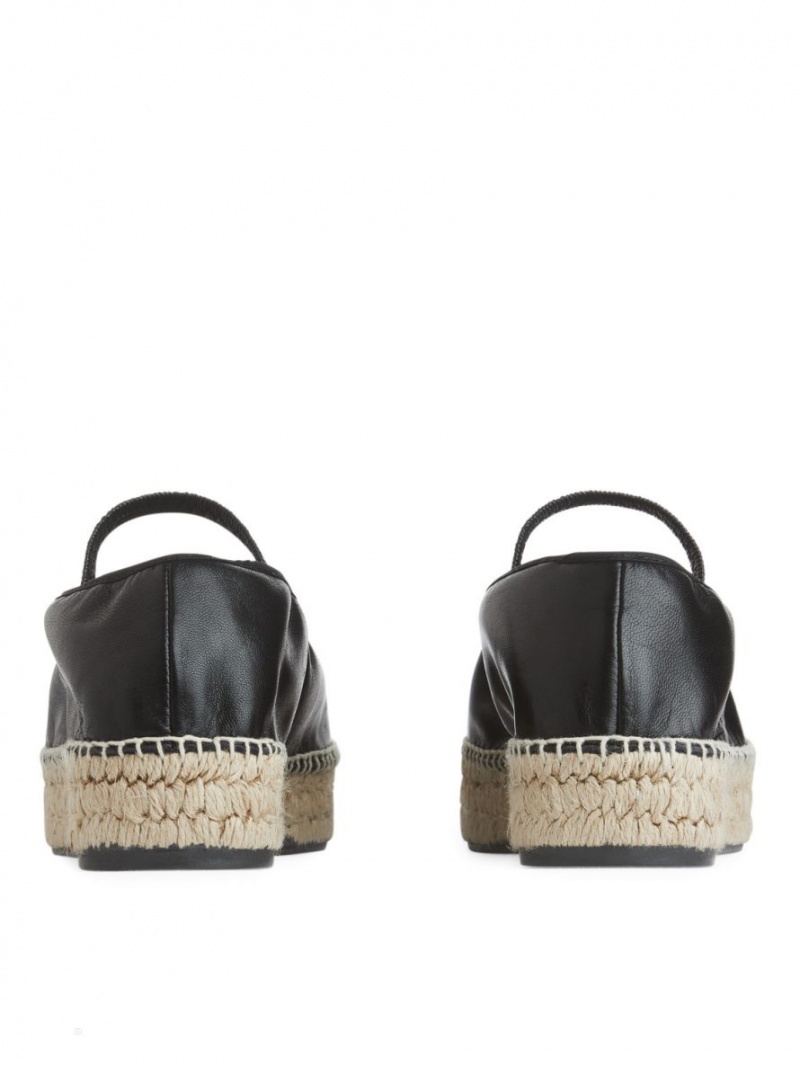 Espadrile Arket Piele Dama Negrii Bej | Romania-CQNO38674