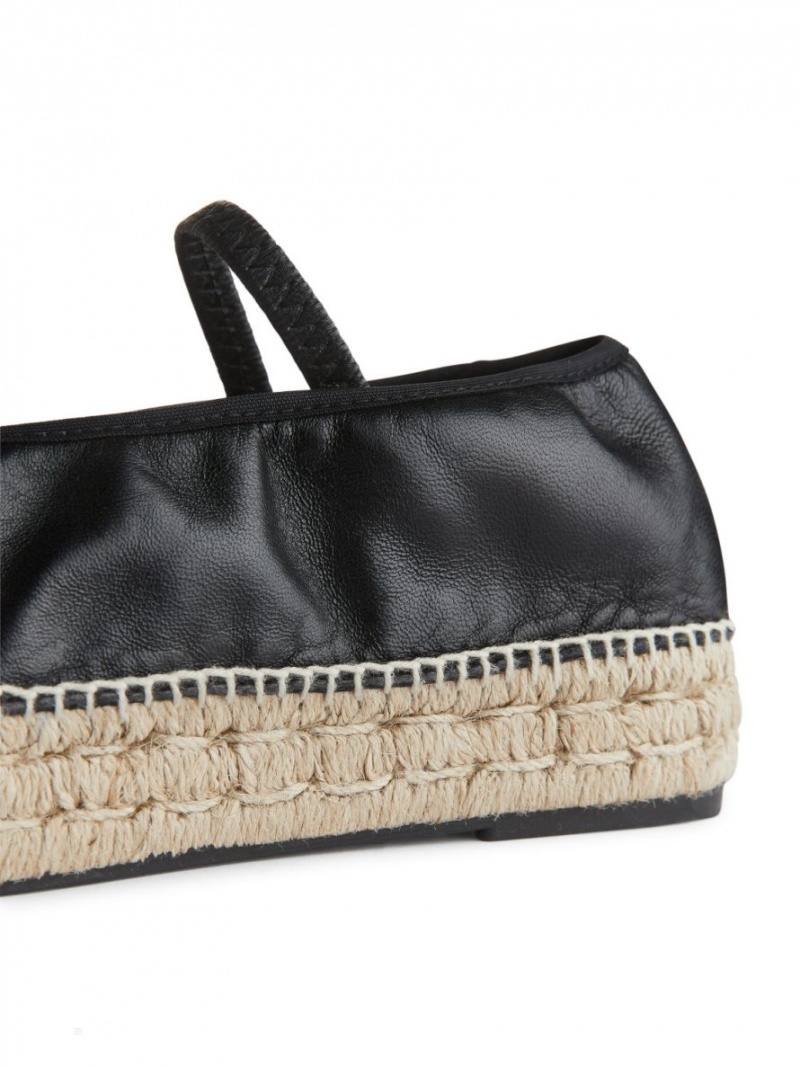 Espadrile Arket Piele Dama Negrii Bej | Romania-CQNO38674