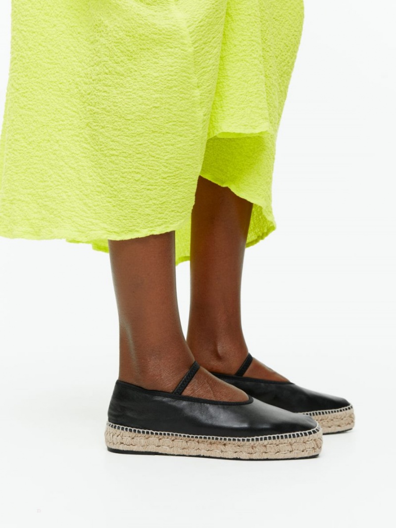 Espadrile Arket Piele Dama Negrii Bej | Romania-CQNO38674