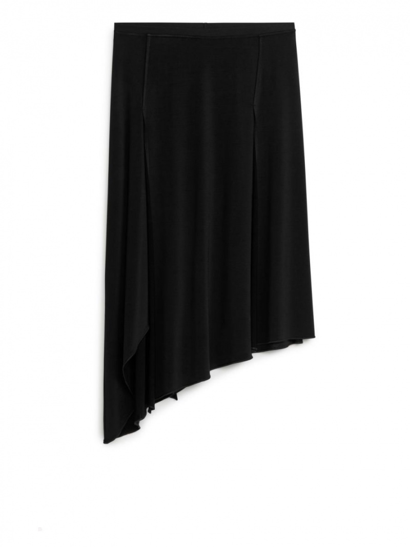 Fusta Arket Asymmetrical Midi Dama Negrii | Romania-IMGN81596