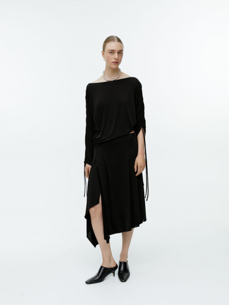Fusta Arket Asymmetrical Midi Dama Negrii | Romania-IMGN81596