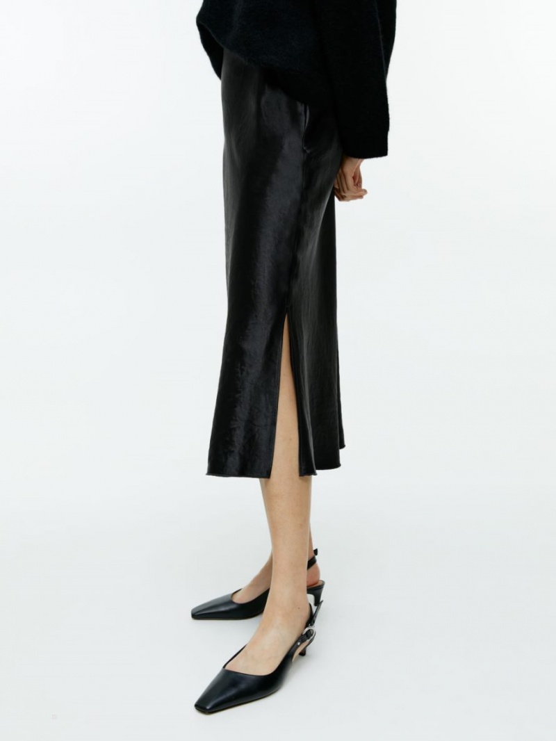Fusta Arket Bias-Cut Satin Dama Negrii | Romania-AYGN35908
