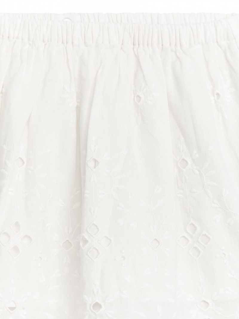 Fusta Arket Broderie Anglaise Midi Fete Albi | Romania-EBUV69432