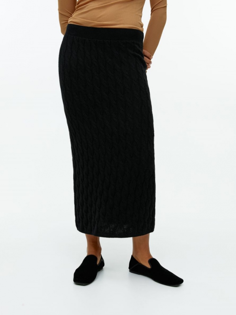 Fusta Arket Cable-Knit Cashmere Dama Negrii | Romania-DAJQ92351