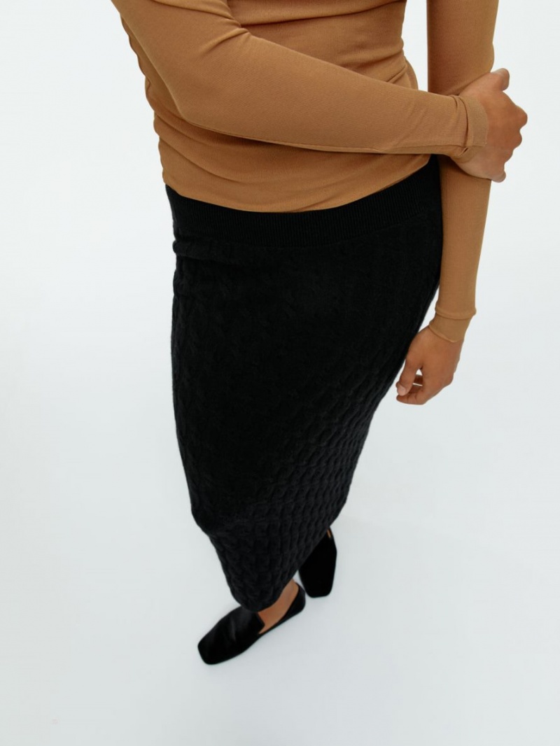 Fusta Arket Cable-Knit Cashmere Dama Negrii | Romania-DAJQ92351
