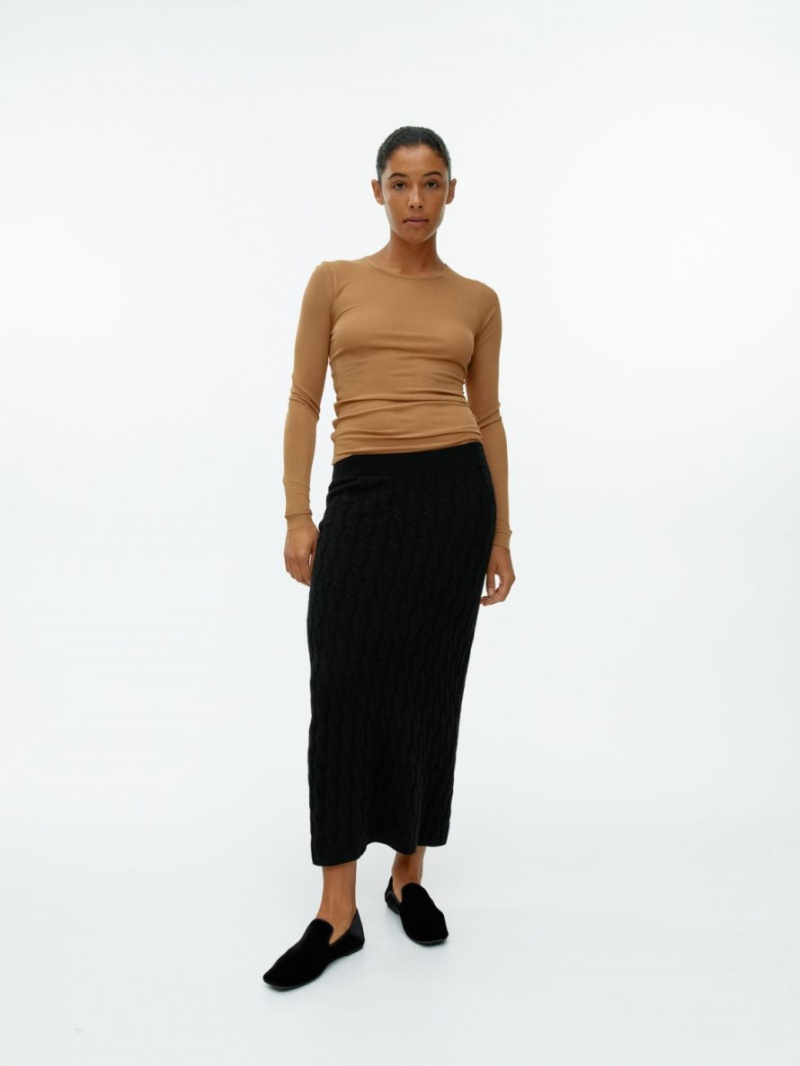 Fusta Arket Cable-Knit Cashmere Dama Negrii | Romania-DAJQ92351