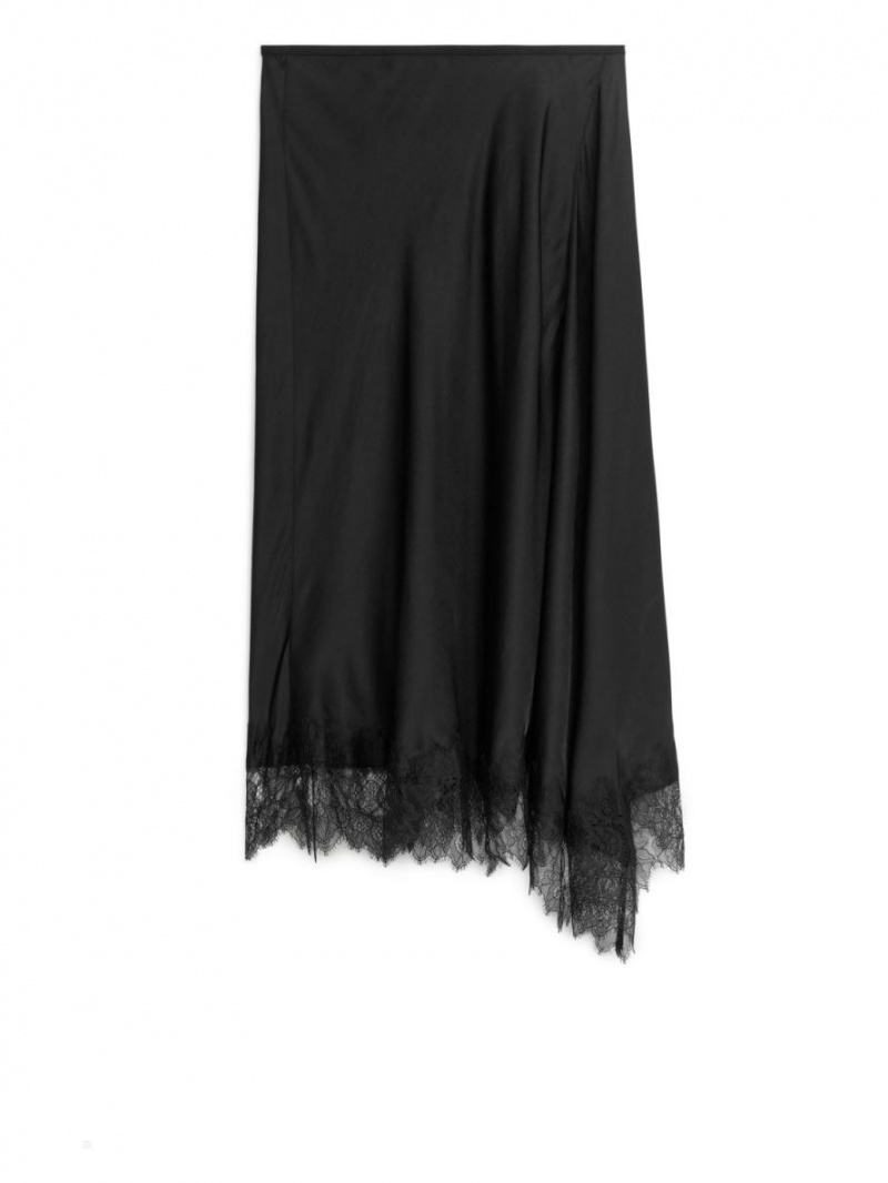 Fusta Arket Dantela-Trim Dama Negrii | Romania-AWXT67315