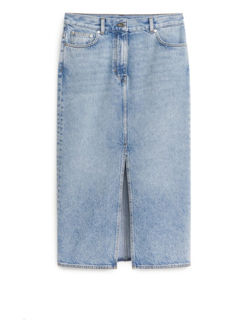 Fusta Arket Denim Dama Albastri Deschis | Romania-VMAH89341