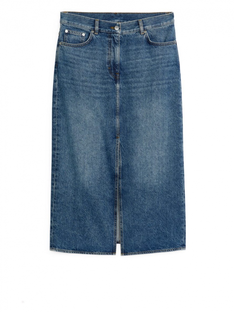 Fusta Arket Denim Dama Albastri | Romania-KFQD03685