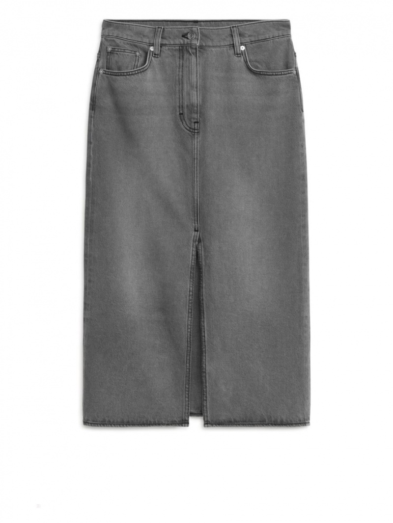 Fusta Arket Denim Dama Gri | Romania-QMIB97521
