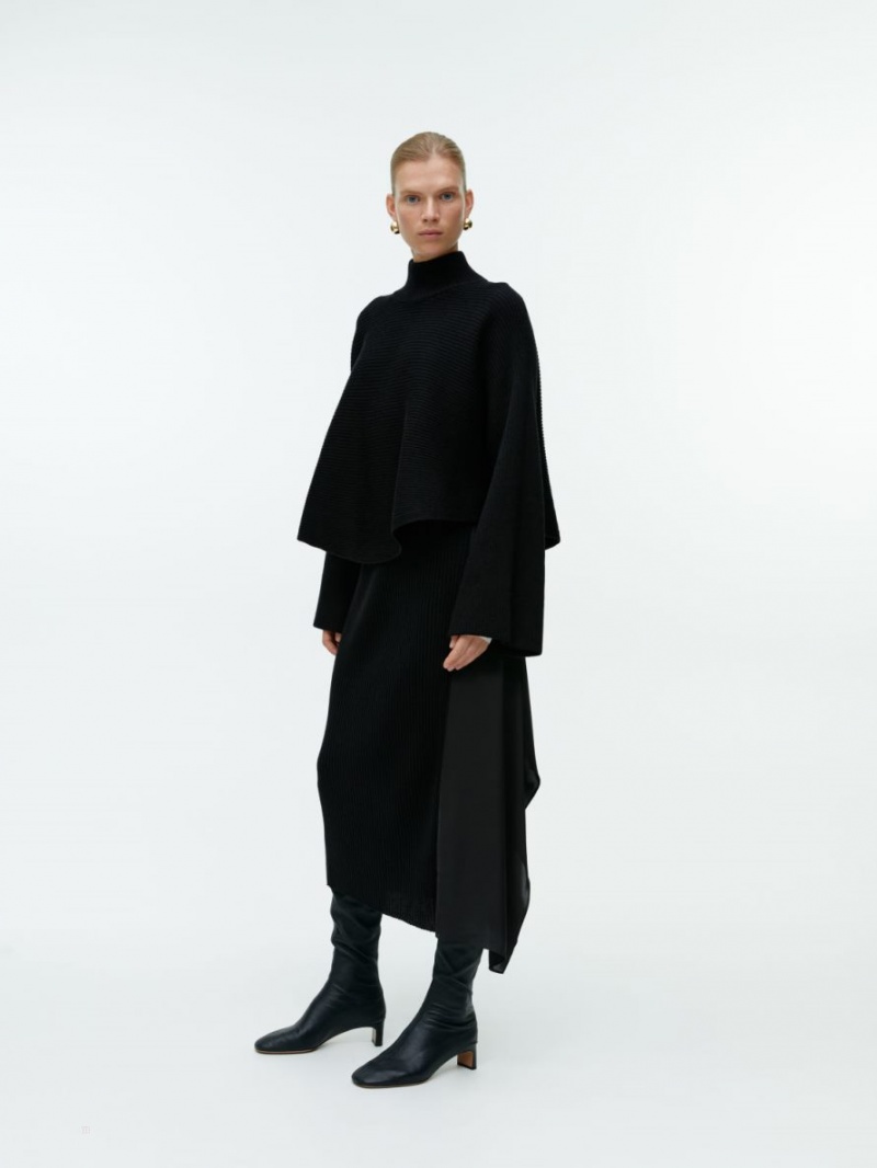 Fusta Arket Draped Lână Blend Dama Negrii | Romania-LZXE65341