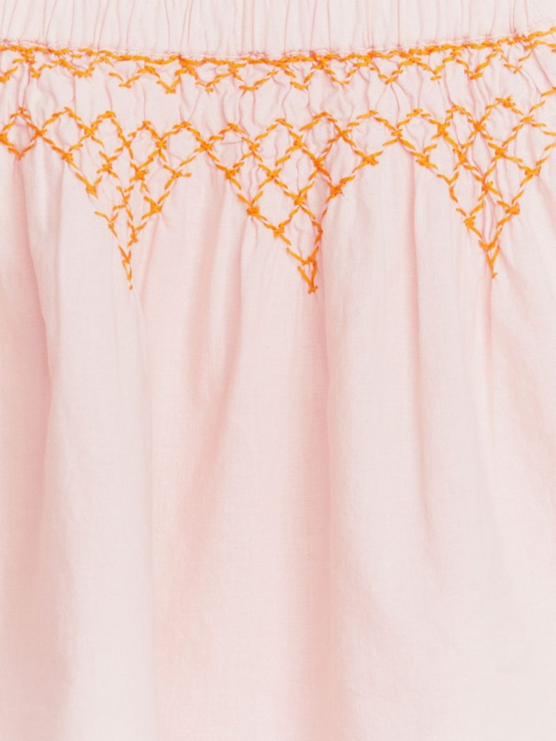 Fusta Arket Embroidered Linen Fete Roz | Romania-DXCT68472