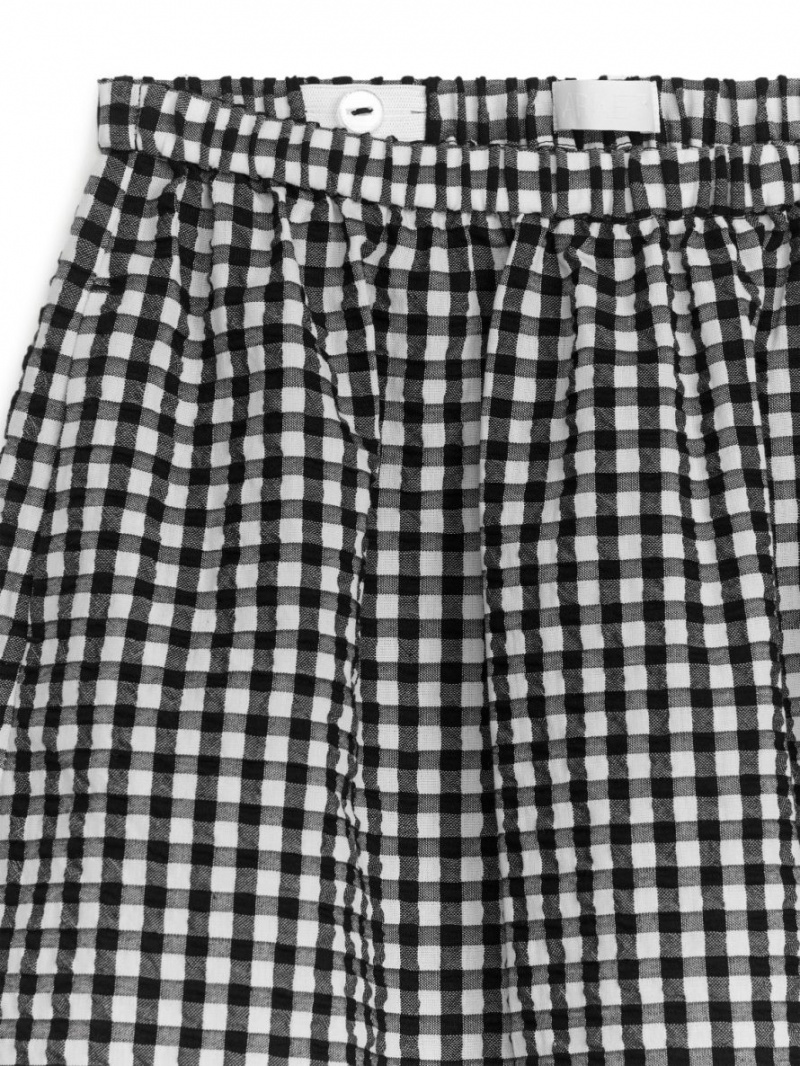 Fusta Arket Flared Mini Fete Albi Negrii | Romania-VPIF19735