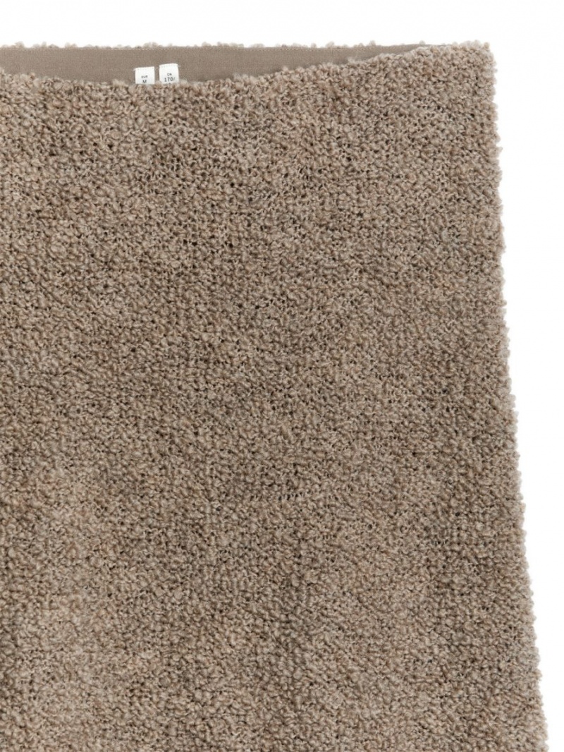 Fusta Arket Fluted Bouclé Dama Bej | Romania-YQKI35206