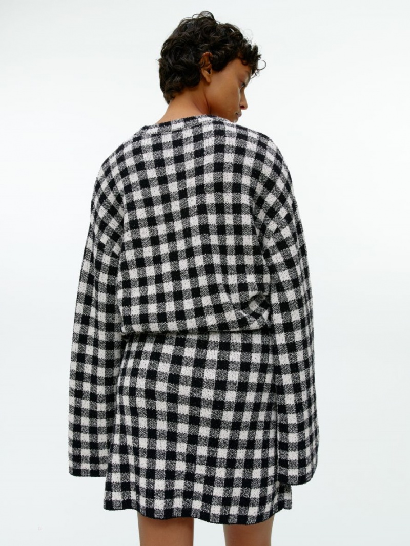 Fusta Arket Jacquard Knit Mini Dama Albi Negrii | Romania-PTJN05467