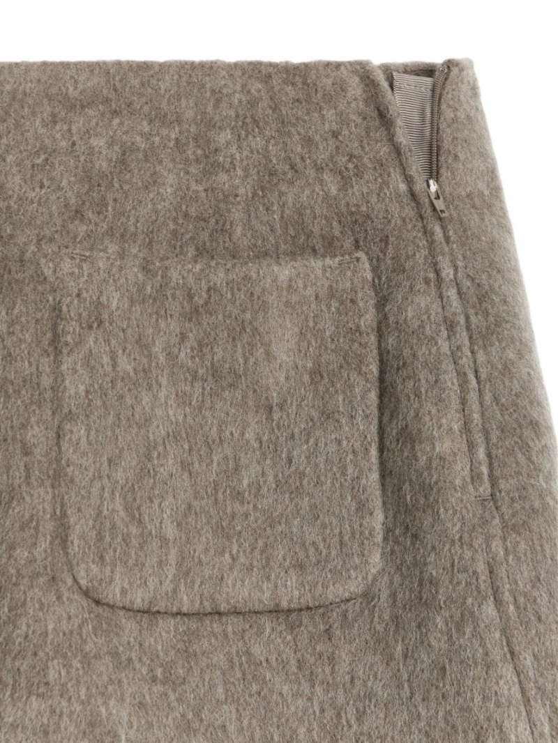 Fusta Arket Lână Mini Dama Gri | Romania-XQLR31829